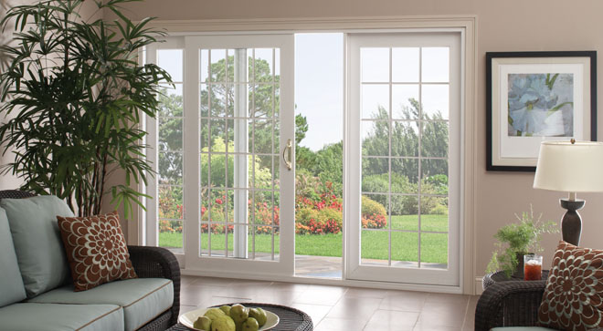 Alside Promenade sliding patio door with French-style grids