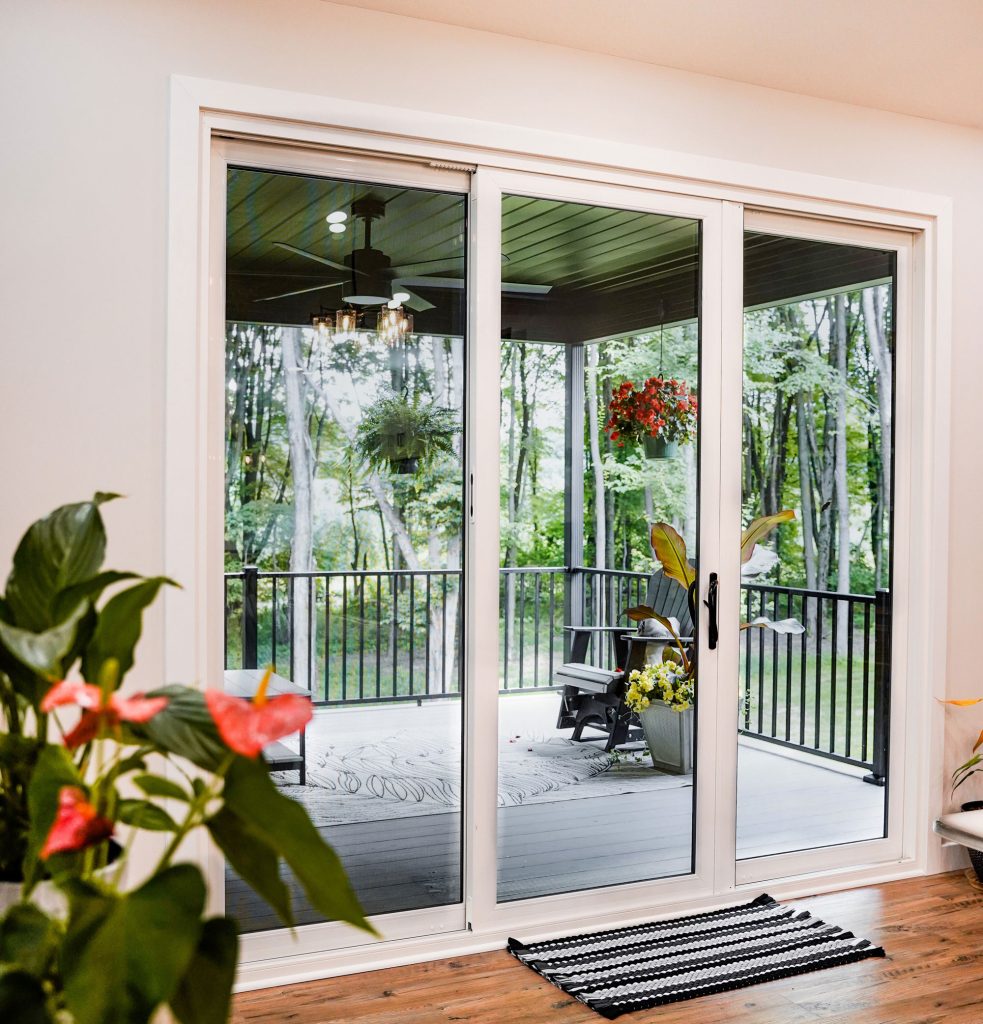 ProVia Endure 3-lite sliding patio door in white