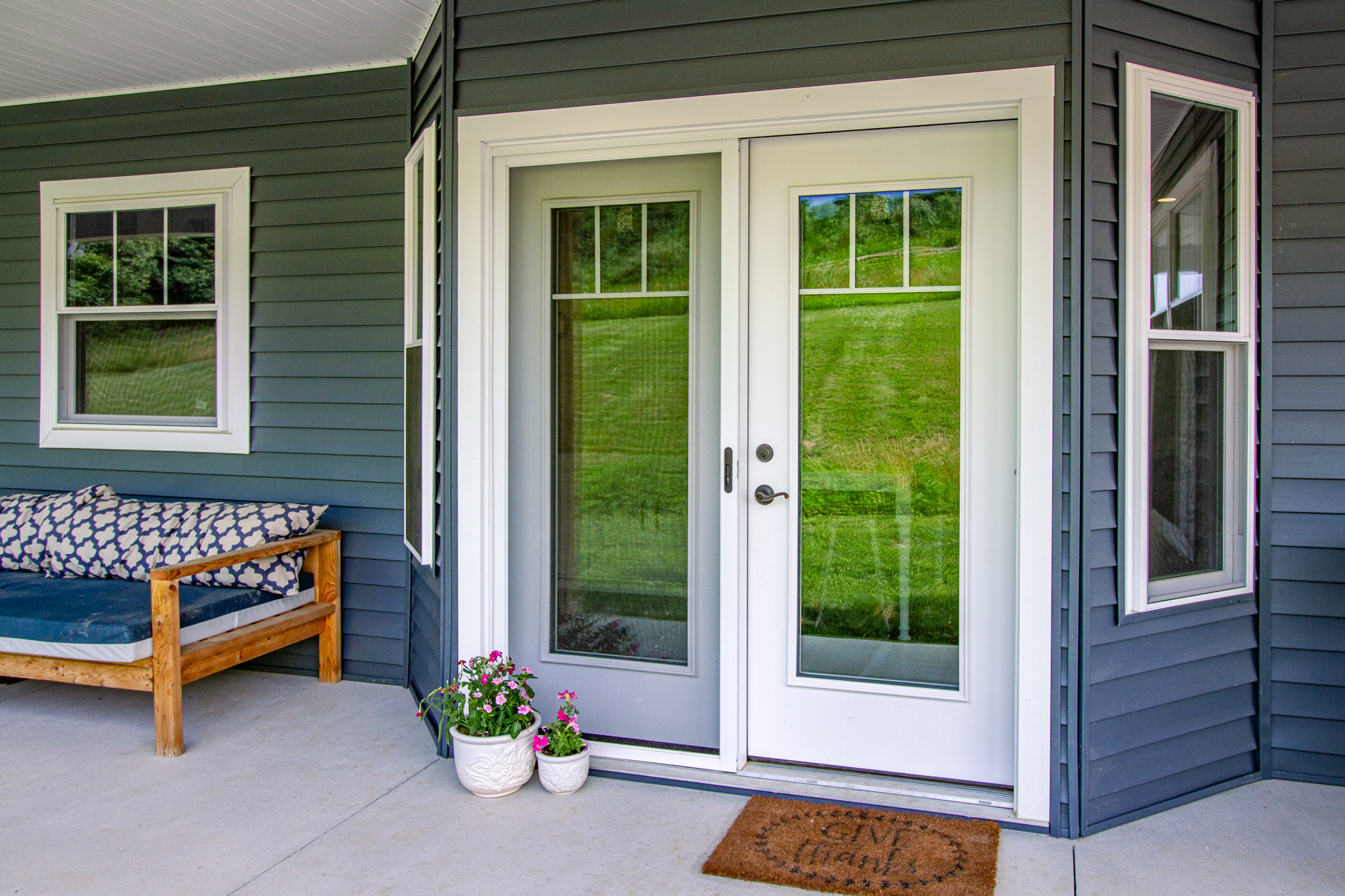 ProVia Signet hinged patio doors in white